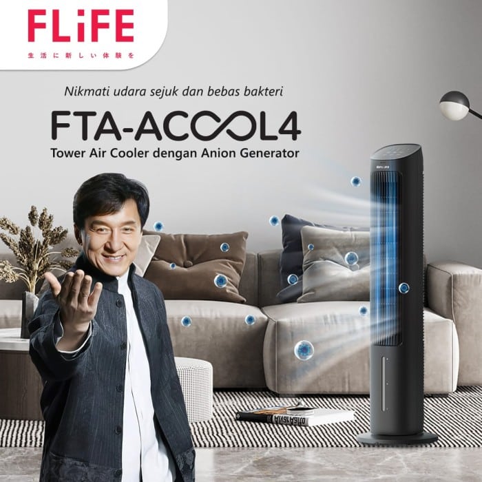 Flife Tower Air Cooler GTA-ACOOL4 Original dan Bergaransi - Hitam